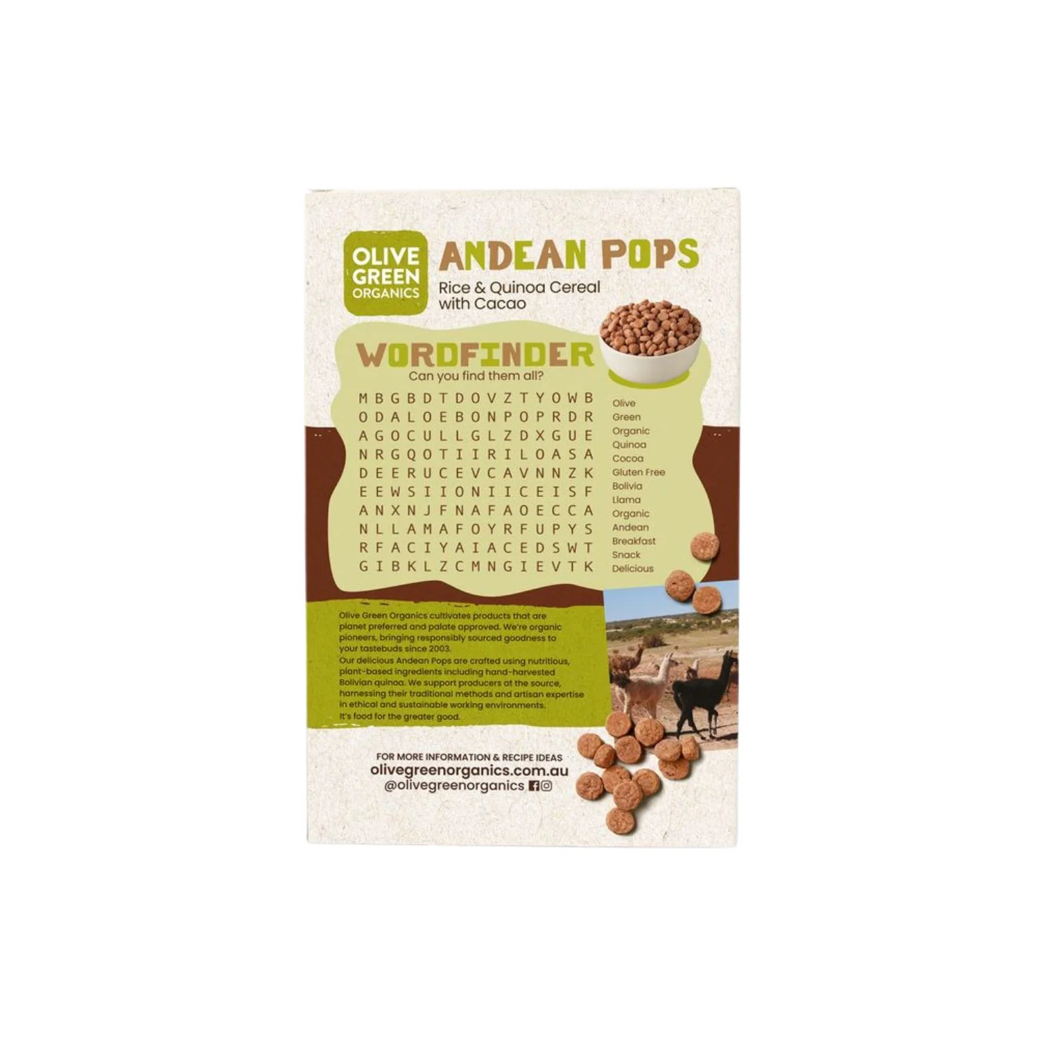 Andean Pops Quinoa & Rice with Raw Cocoa 250g - Image 2