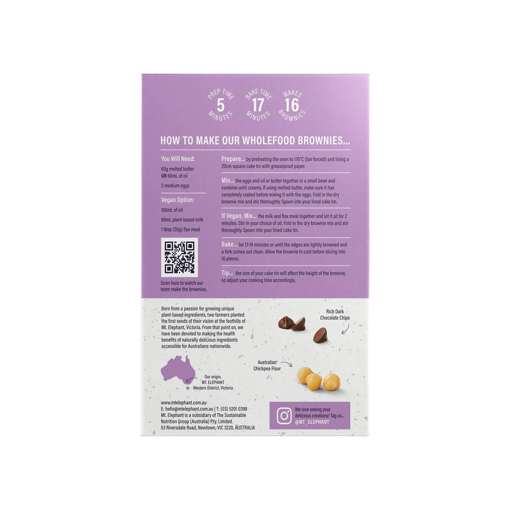 Choc Chunk Wholefood Brownie Mix 350g - Image 2