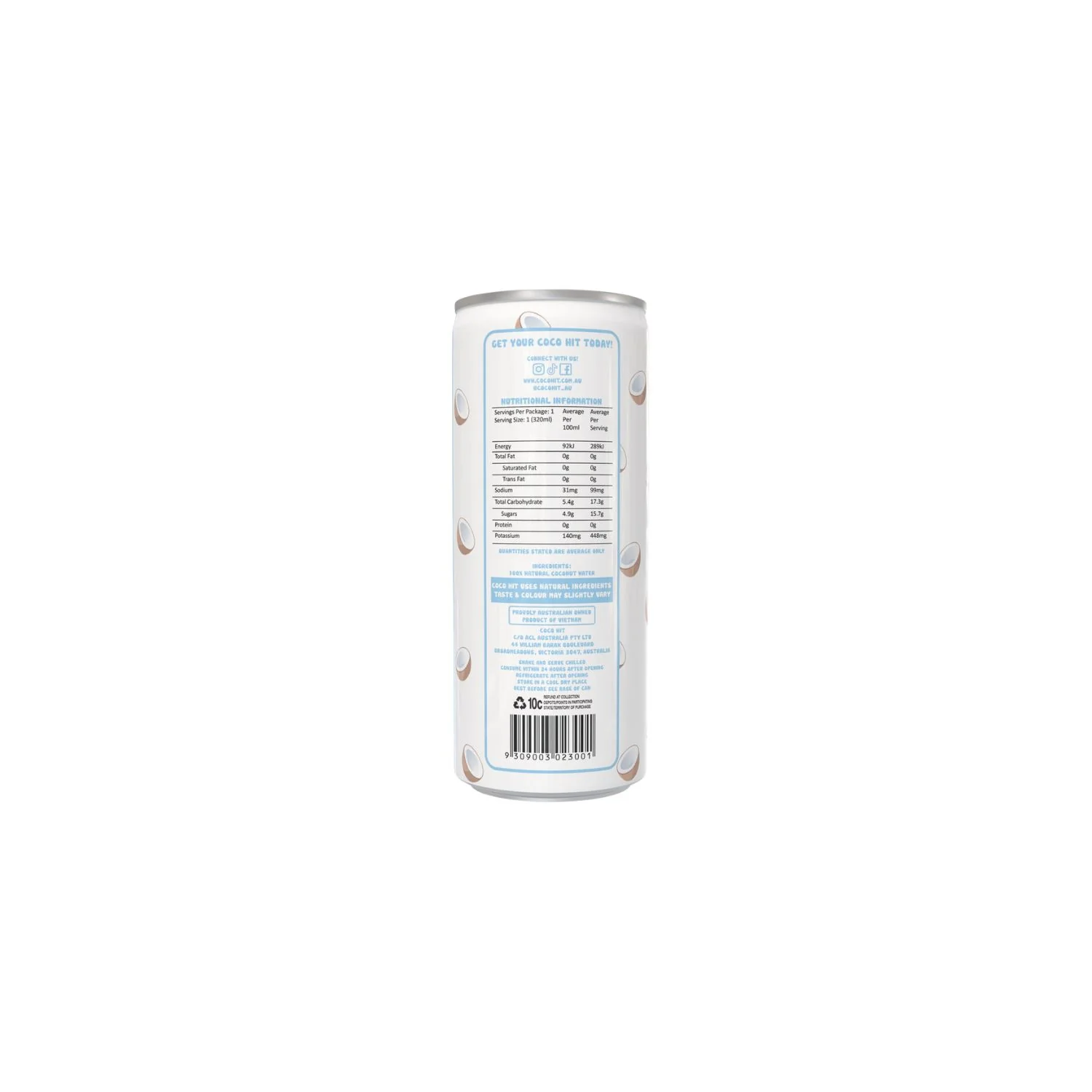 Coco'G 100% Natural Coconut Water 320ml - Image 2