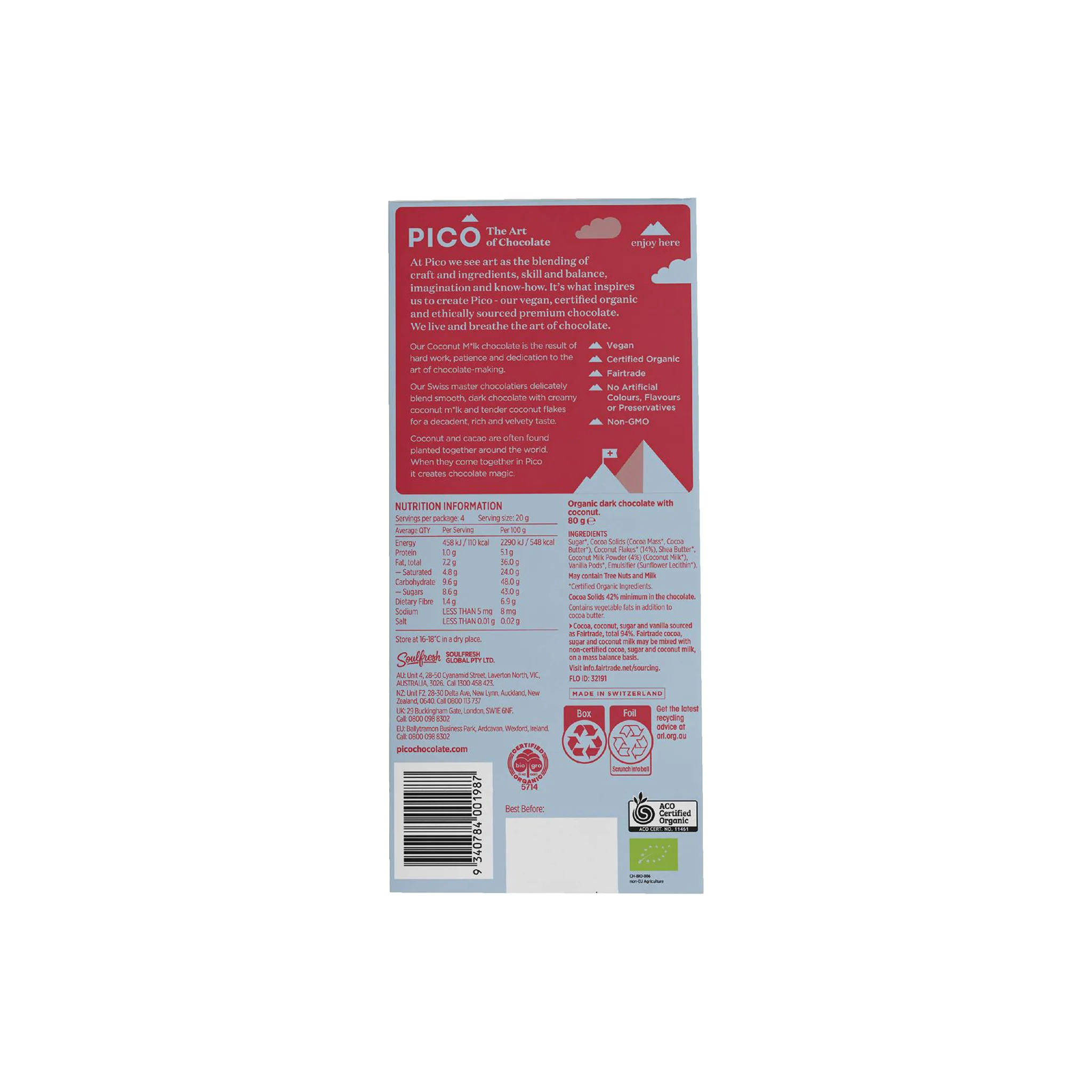 Coconut M*lk Chocolate 80g - Image 2