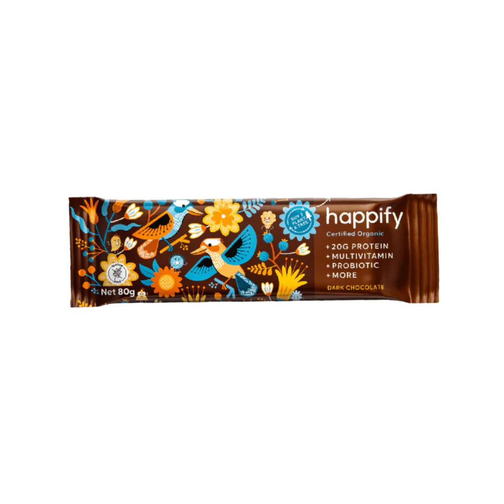 Happify Bar 20g Protein Organic Plant Based 80g