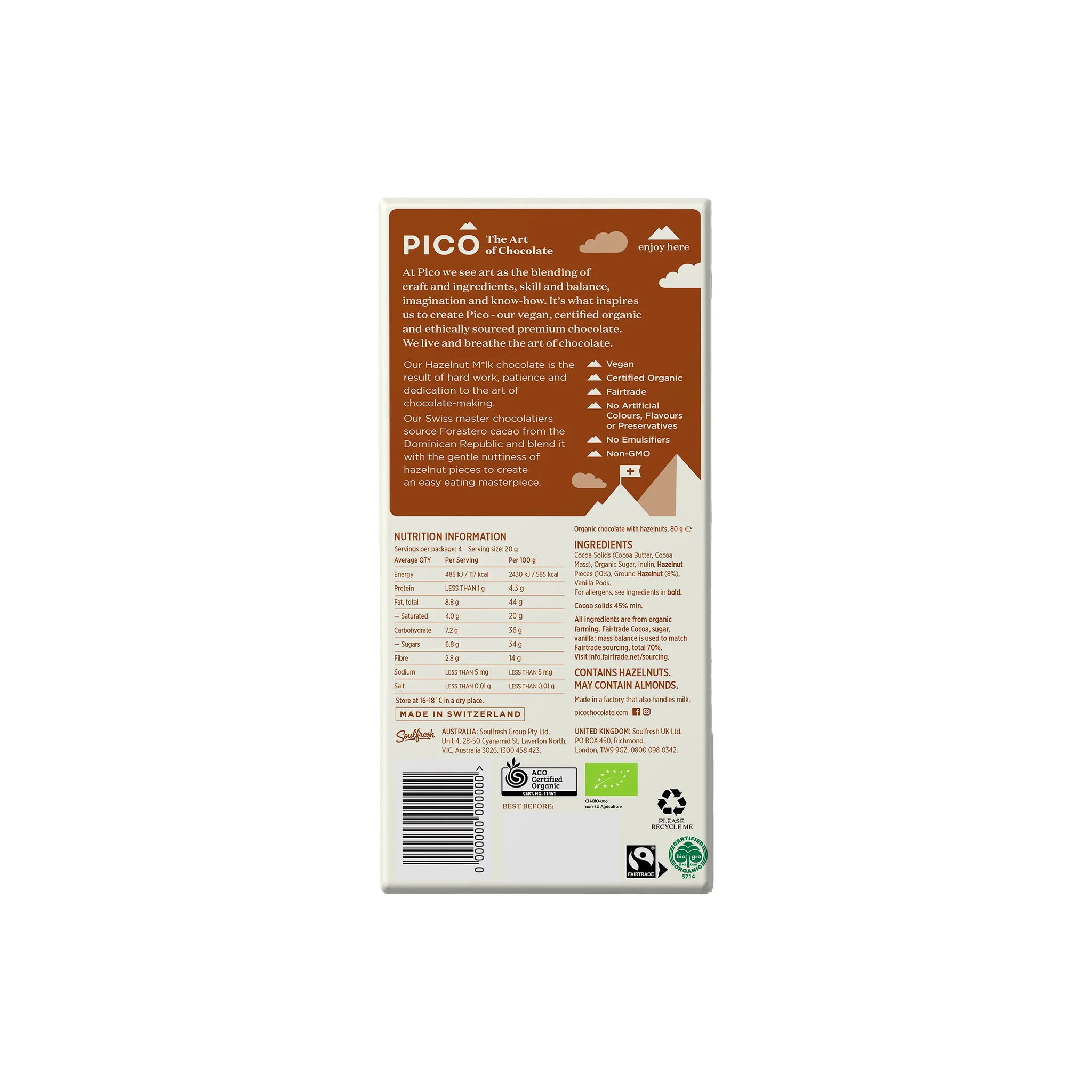 Hazelnut M*lk Chocolate 80g - Image 2