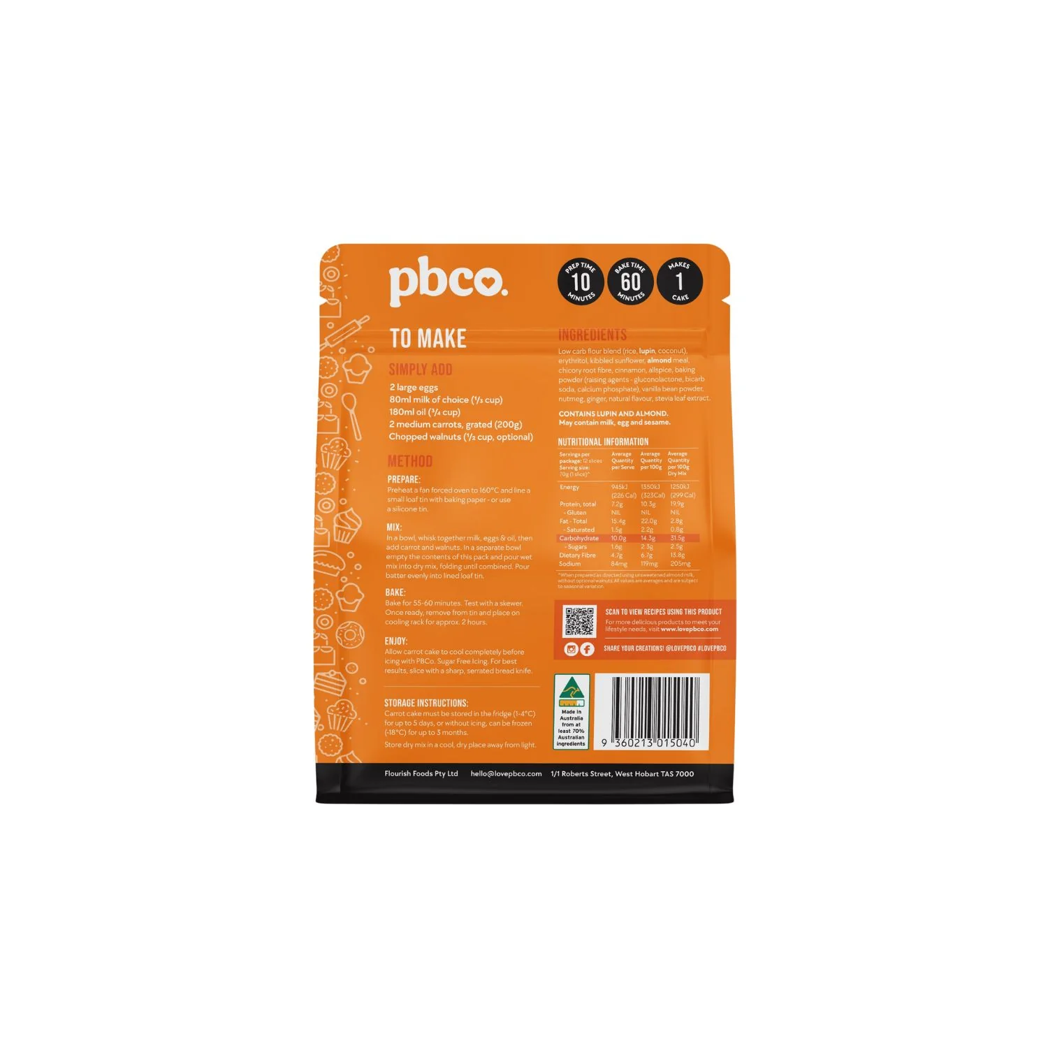 Low Carb Carrot Cake Mix 350g - Image 2
