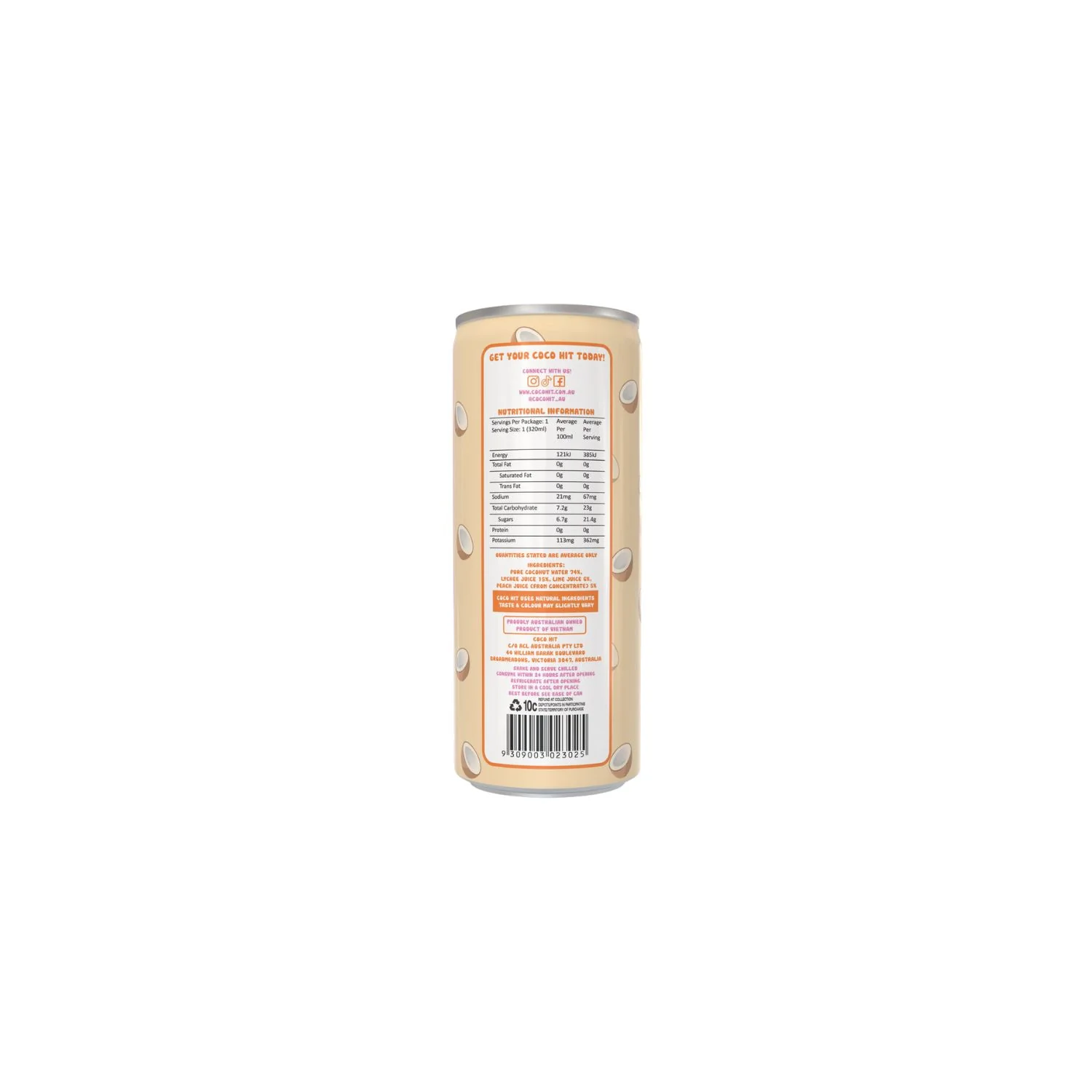 Lychee Marg Coconut Water 320ml - Image 2