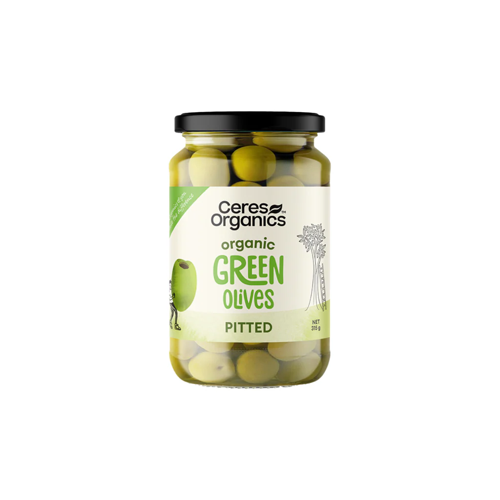 Organic Green Olives Pitted 315g