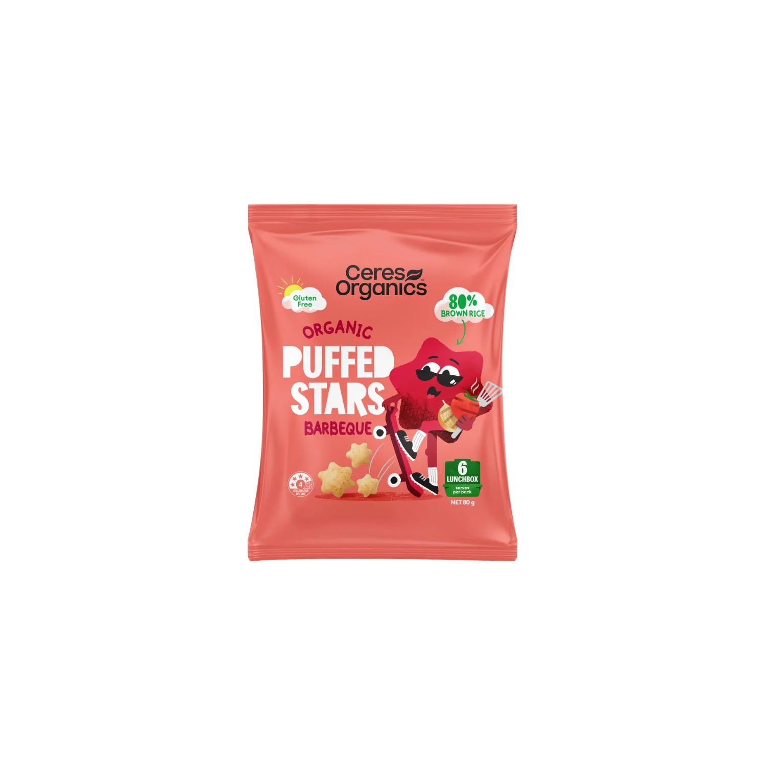 Organic Puffed Stars Barbeque 80g