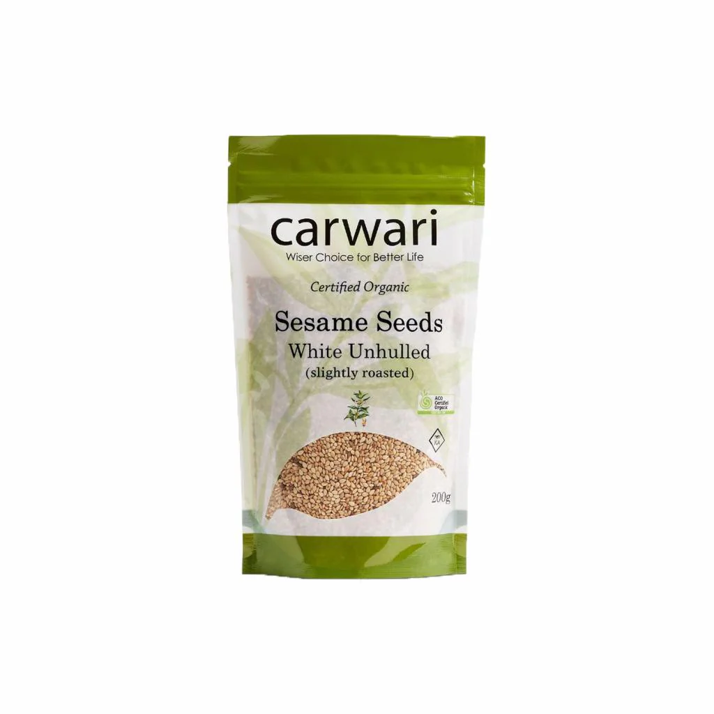 Organic Unhulled White Sesame Seeds 200g