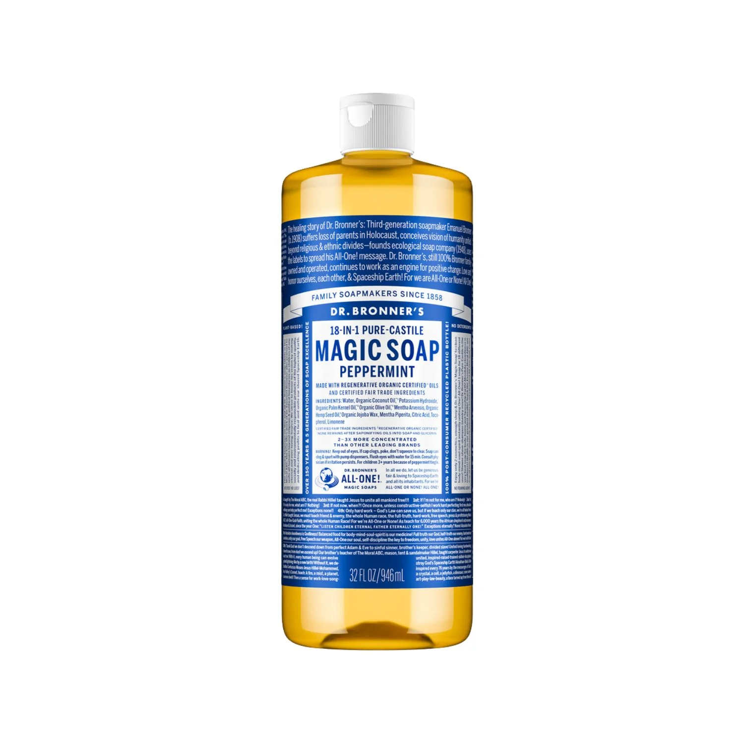 Pure Castile Magic Soap Peppermint 946ml