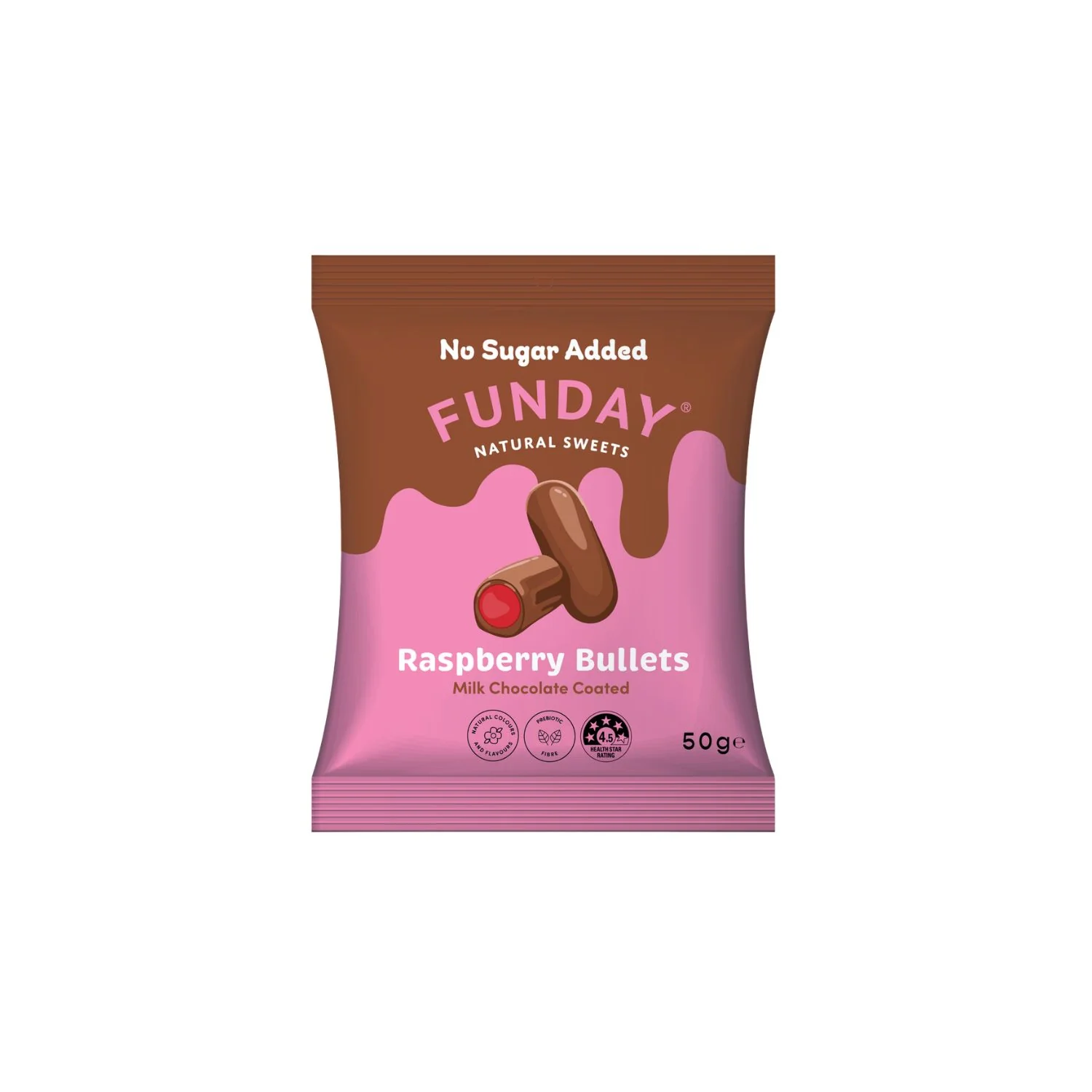 Raspberry Bullets Milk Chocolate 50g