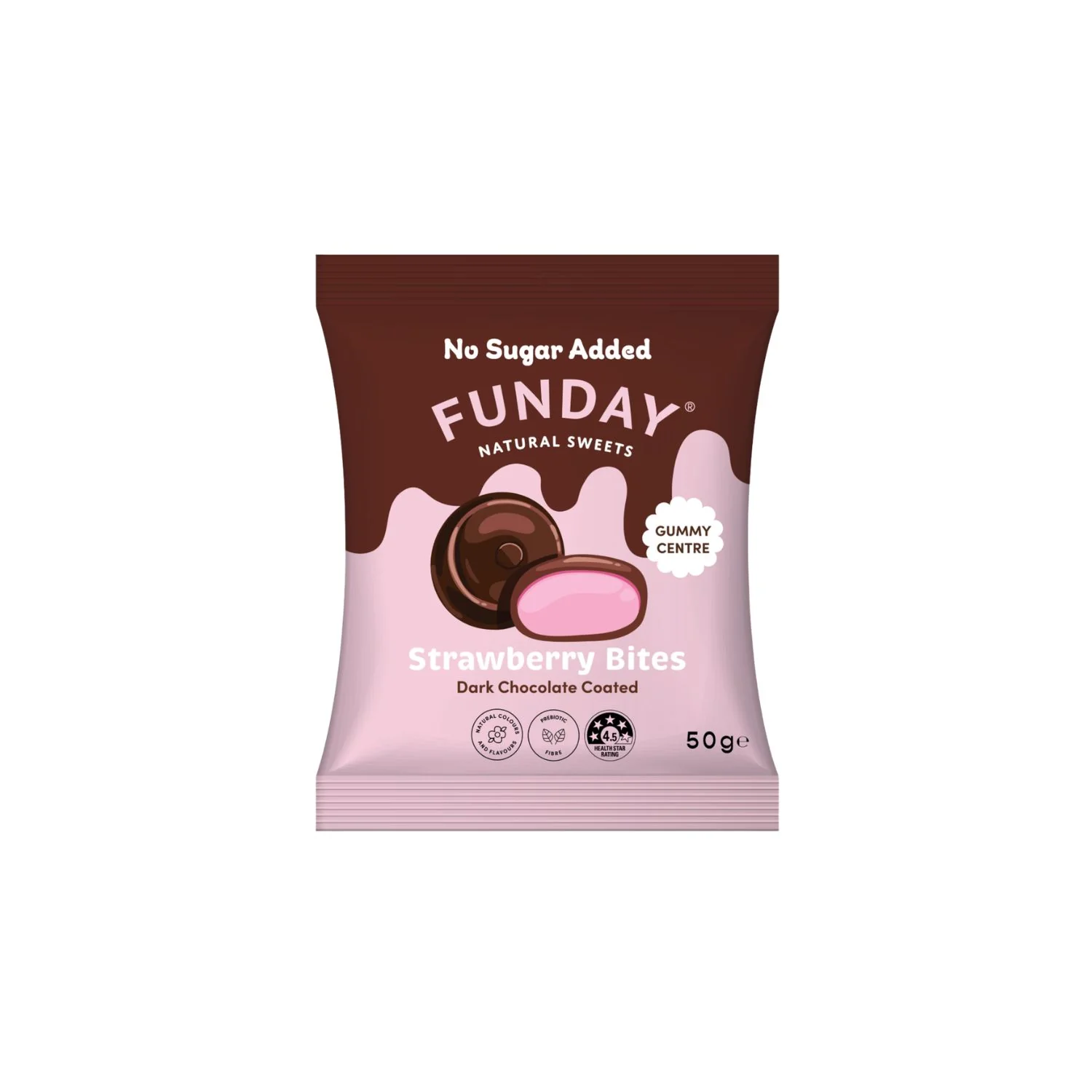 Strawberry Bites Dark Chocolate 50g