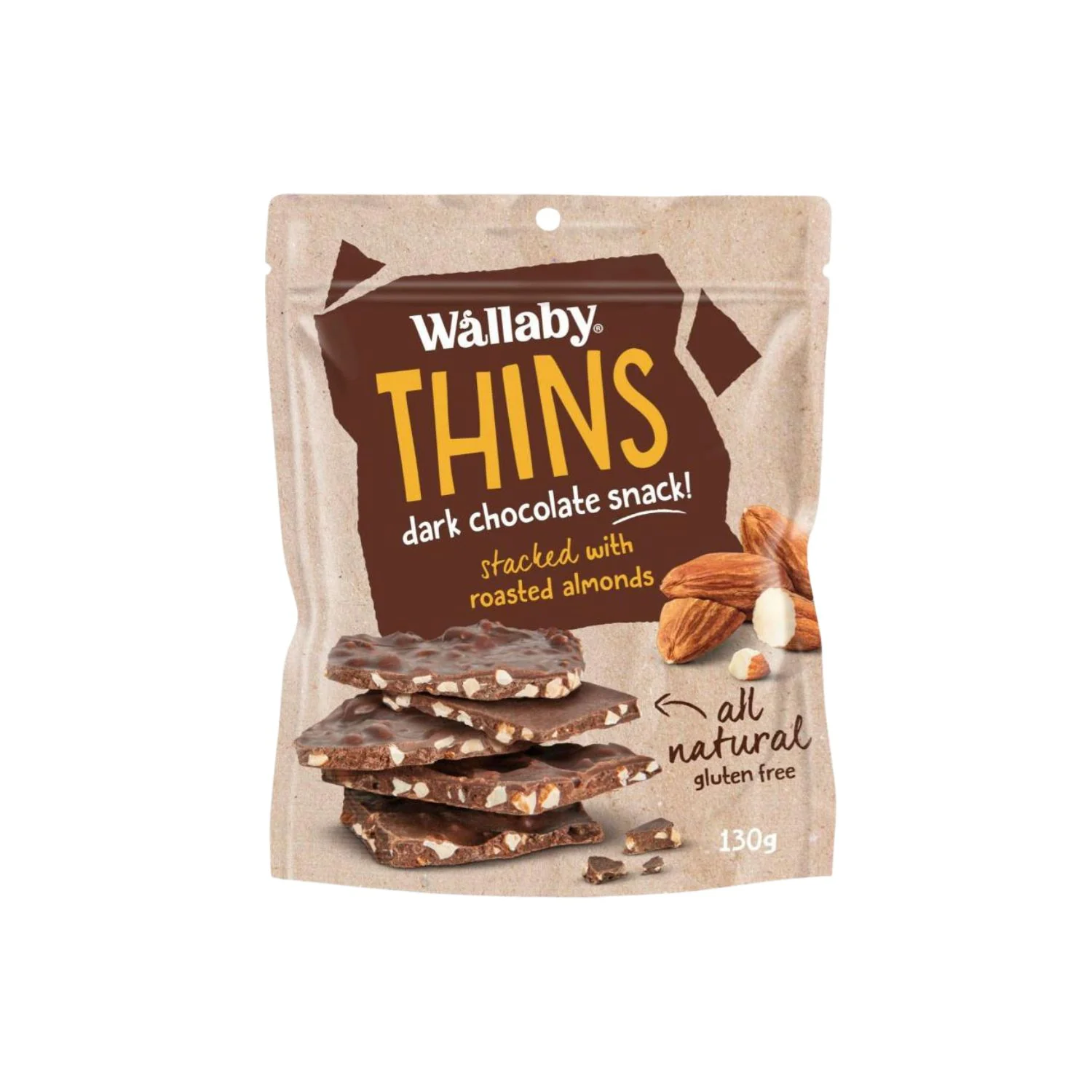Thins Choc & Roasted Almond 130g