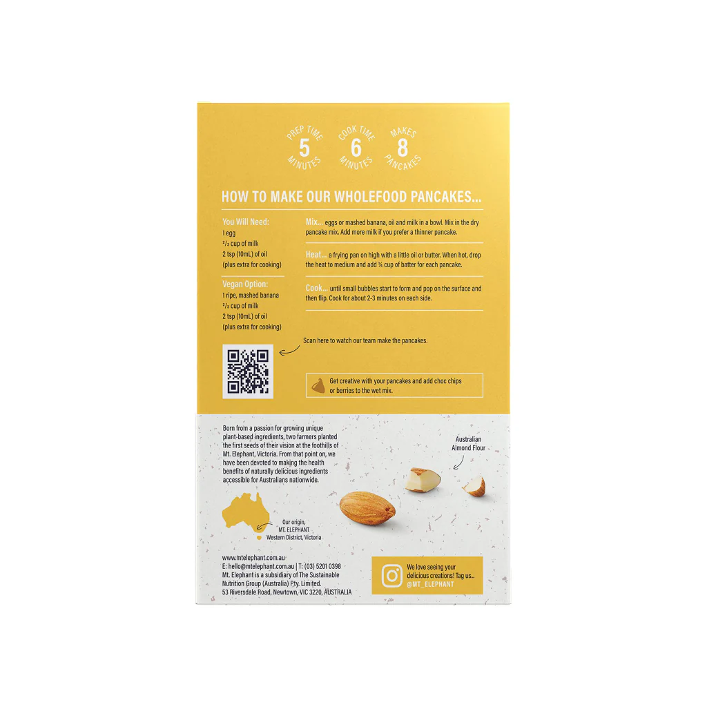Very Vanilla Wholefood Pancake Mix 230g - Image 2